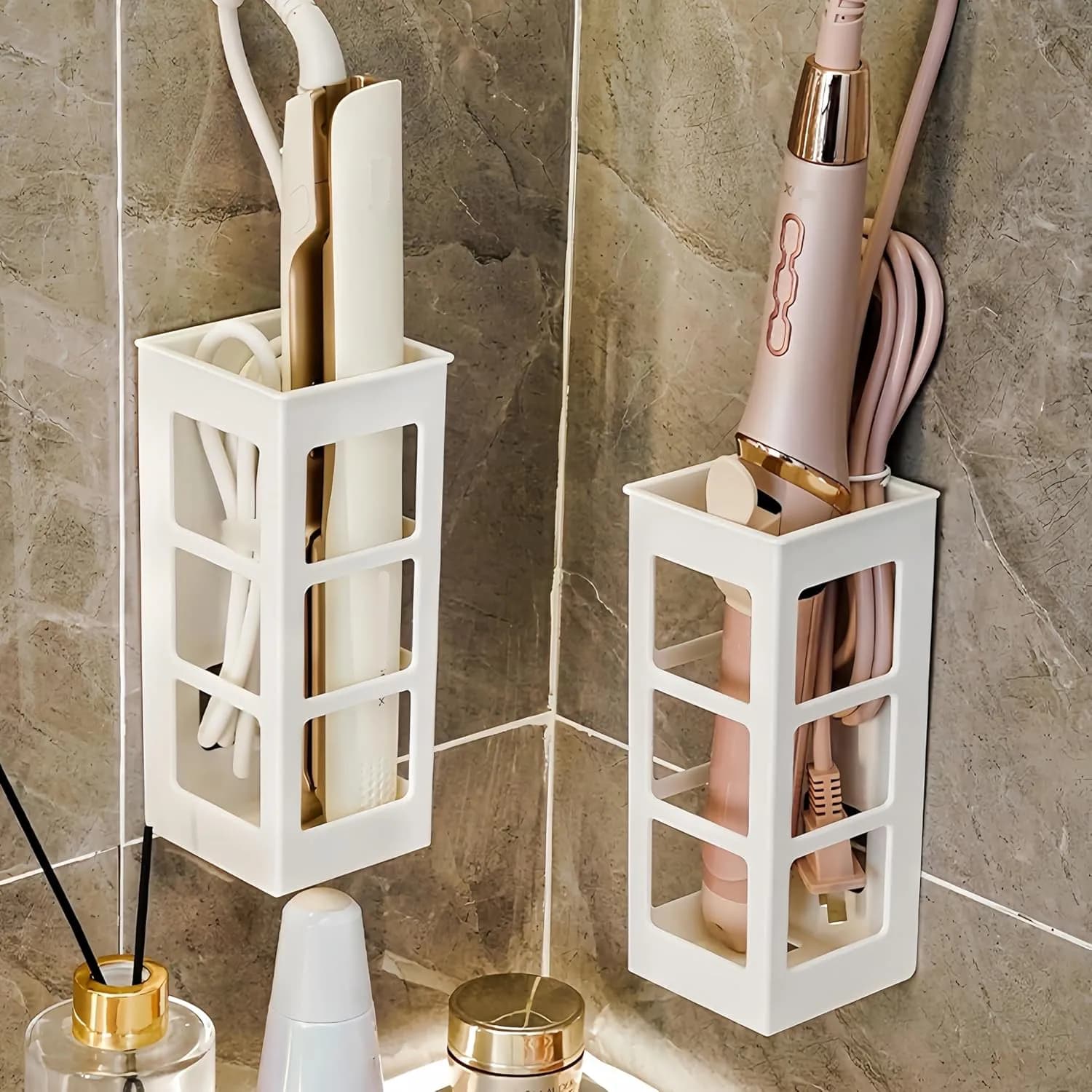 Iron curlers, holders for hair rings, bath sink, non-perforated wall holders, bathroom smooth hair combs, clam