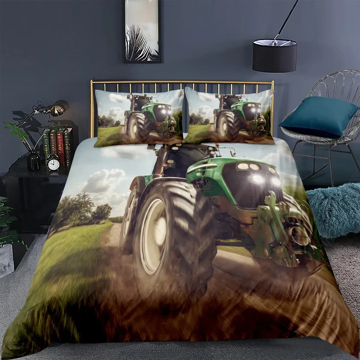 Trattore Monster Truck on Farm Comodo copripiumino copripiumino Federa Set biancheria da letto Decorazione camera da letto per bambini Tessili per la casa