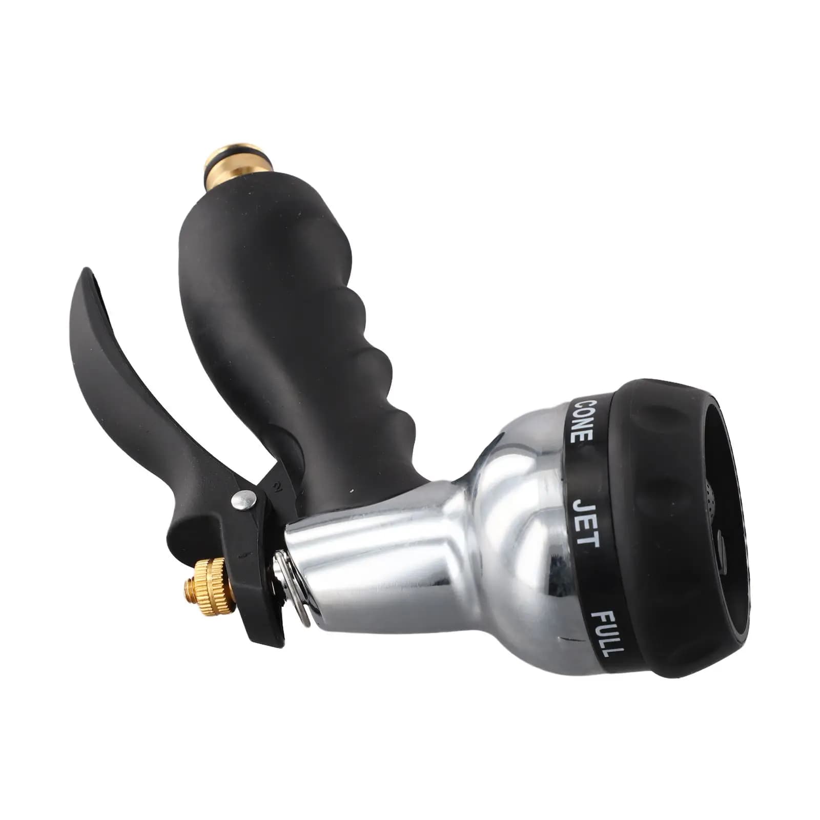 Efficient use of water: Garden hose nozzle with ergonomic handle, work-saving design, premium material, rubberized gun grip