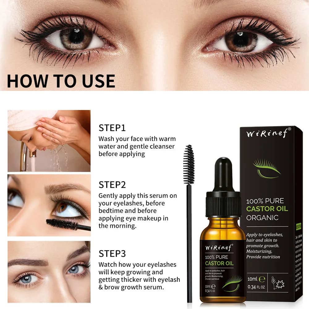 Eyebrows and eyelashes lotion with castor oil arrives the thickening and gently care for the nutritional oil The oil for cilia oil hydrates