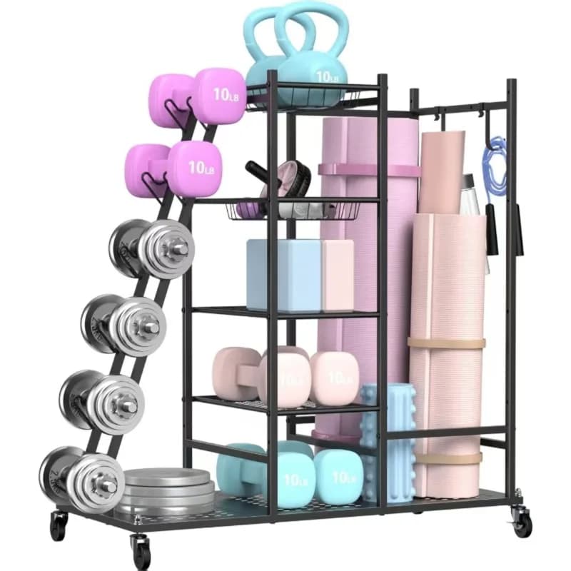 Multifunctional golf bag storage racks for home fitness storage