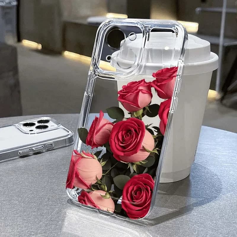 Custodia per Samsung Galaxy S25 S24 Ultra A55 A15 A54 5G A16 A35 A25 A56 A36 A26 A24 A06 A34 S23 FE Plus Cover floreale trasparente
