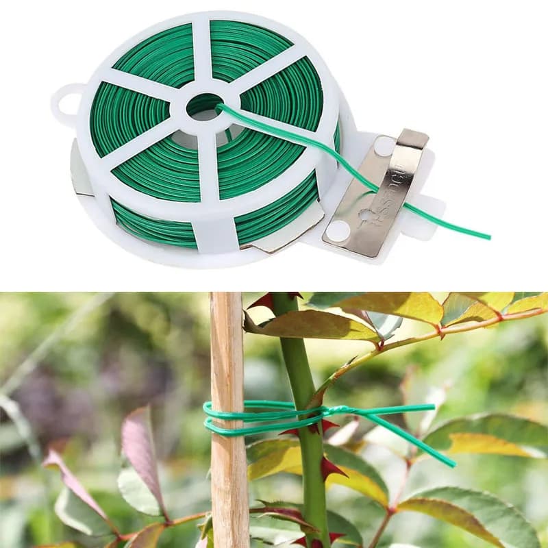 Fascette Verdi da 20 Metri con Taglierina, Legature Riutilizzabili per Piante da Giardino, Legature per Pomodori e Piante