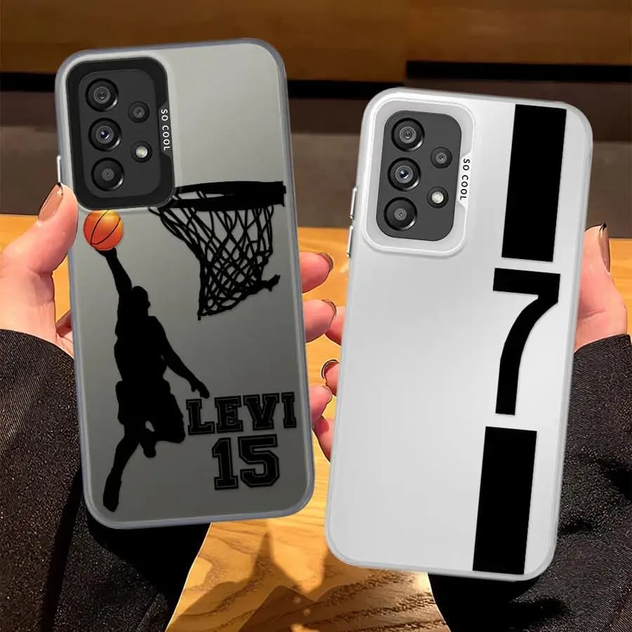 Phone Cover Case for Samsung Galaxy A54 A14 A56 A13 A23 A71 A32 A36 A16 A34 A72 A12 A25 A73 A17 A52 Cartoon Football Number