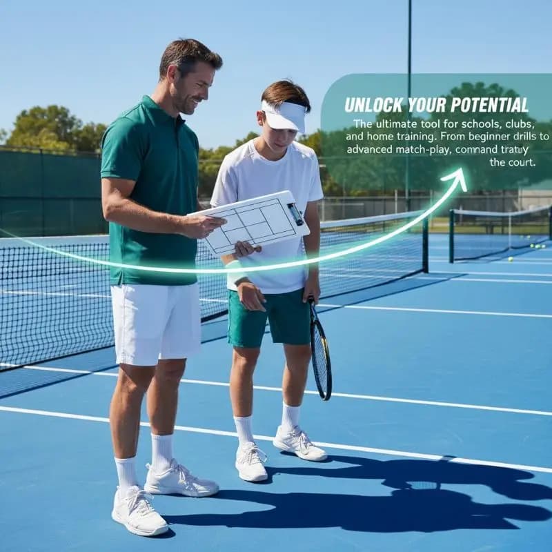 Lavagna Tattica Professionale per Allenatori di Tennis 35x22CM, Clipboard per Strategie, Tabellone per Presentazione Piani di Gioco