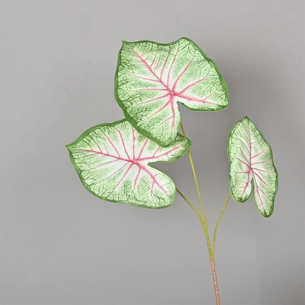 Plastic Artificial Calla Leaves Green Plants Lifelike Artificial Arrowroot Leaf Handmade Realistic Banana Leaf Table Centerpiece