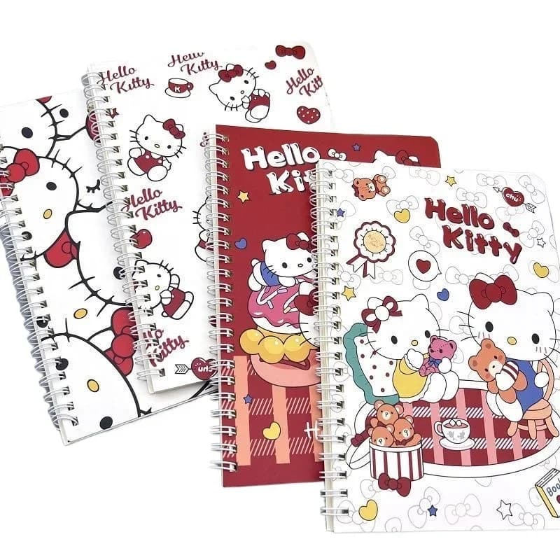 Notebook a spirale Sanrio A5 Hello Kitty Simpatico cartone animato di bell'aspetto Diario addensato Studente di cancelleria Blocco note manuale all'ingrosso