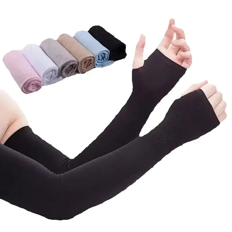 Manicotti Protettivi in Seta Ghiaccio Anti-UV UPF50 per Uomo e Donna, Antiscivolo, Estivi, per Protezione Solare e Bruciature Solari, Copribraccio per Esterni