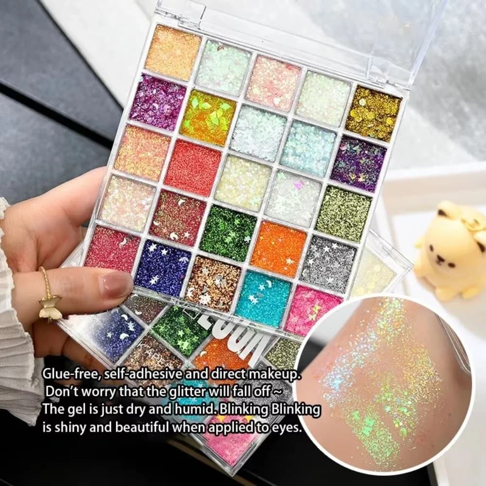 Palette Ombretti Glitter Multicolore, Ombretto Effetto Sirena Lucido con Paillettes, Ombretto Glitter Perlescente