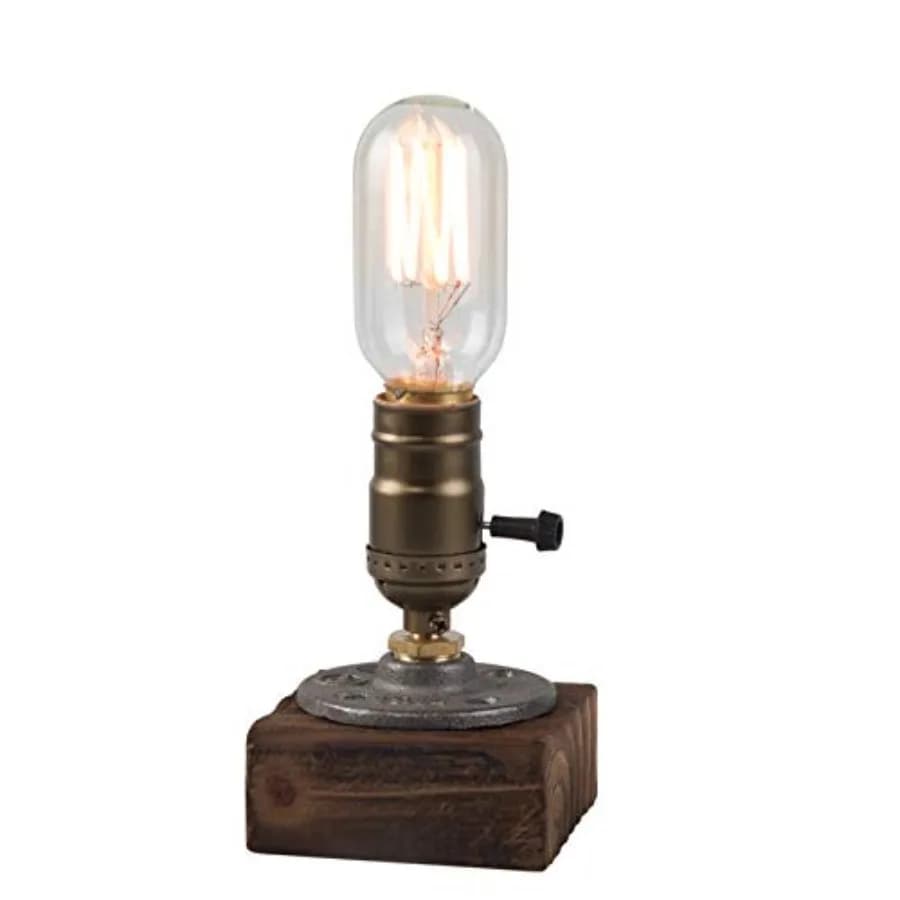 Vintage Table Lamp, Industrial Nightlight Steampunk Desk Lamp with E26 Antique Lamp Holder for Bedroom Living Room Home Art Dis