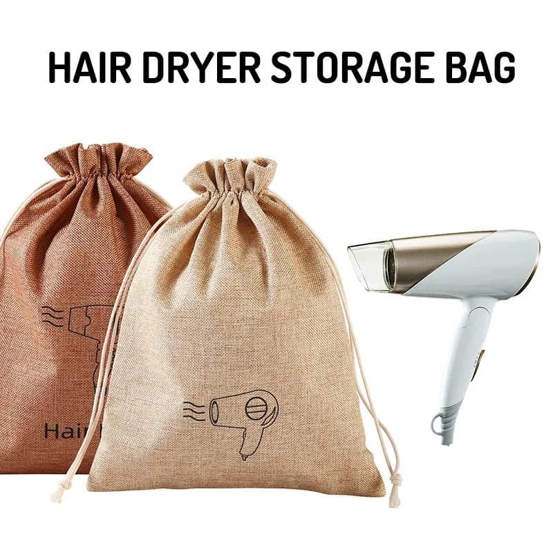 AnswerHair Dryer Storage Bag With Drawstring Travel Storage Bag For All Hair Tools, Perfect For Bathroom, Gym, Hotel & Home Use