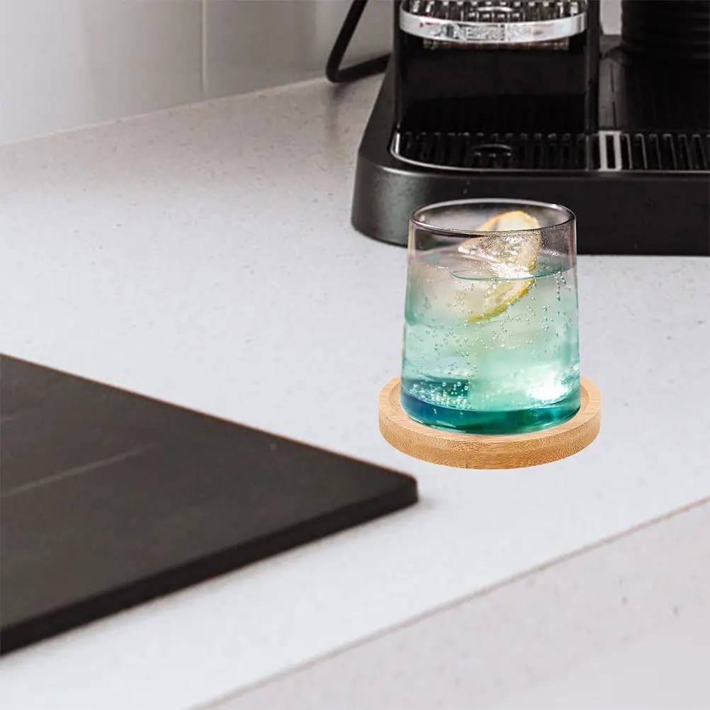 Sottobicchieri Rotondi in Legno con Base Girevole per Bicchieri da Whisky, Tazze da Vino, Superficie Antiscivolo, per Uso Domestico e Bar, Sottobicchieri per Birra