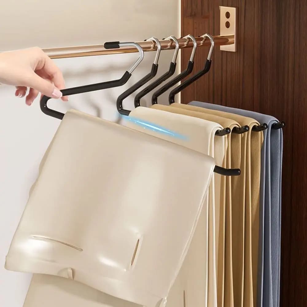 20 Pezzi Appendiabiti in Metallo a Forma di Oca, Salvaspazio, Antiscivolo, a Z, per Pantaloni e Vestiti, da Balcone