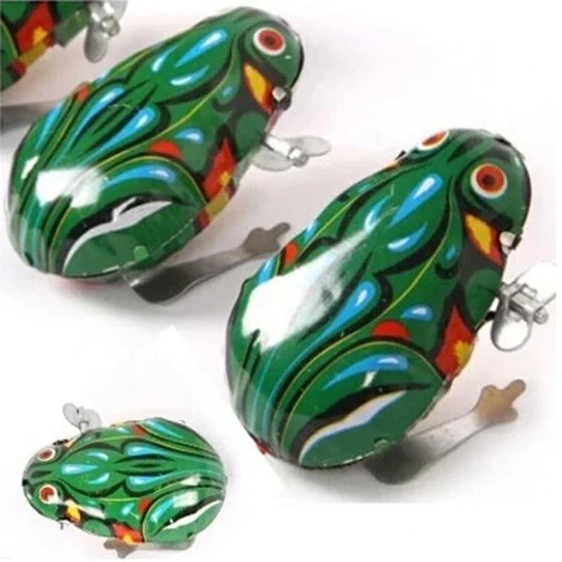 Vintage Tin Clockwork Jumping Frog Toy Classic Wind-Up collezione di giocattoli educativi per bambini per gli appassionati retrò