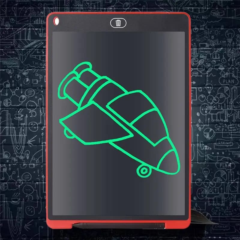 ABFKing School Season Tablet per scrittura a mano da 12 pollici, tablet elettronico per pittura e graffiti cancellabile a mano, tablet per disegno LCD, rosso