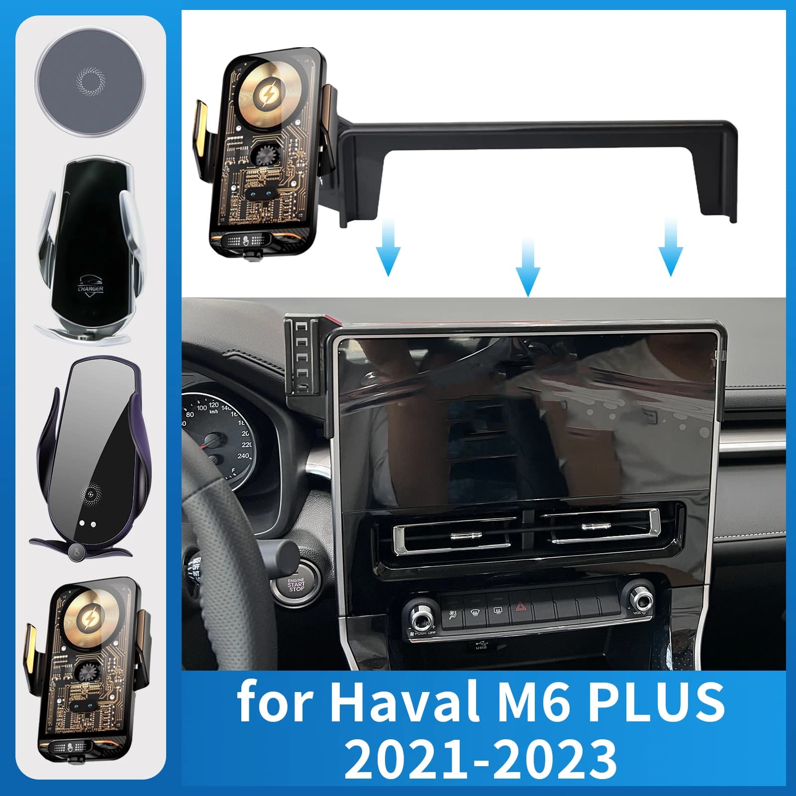 Supporto per telefono cellulare per auto per Haval M6 PLUS 2021-2023 Staffa di ricarica GPS Supporto di navigazione Accessori auto