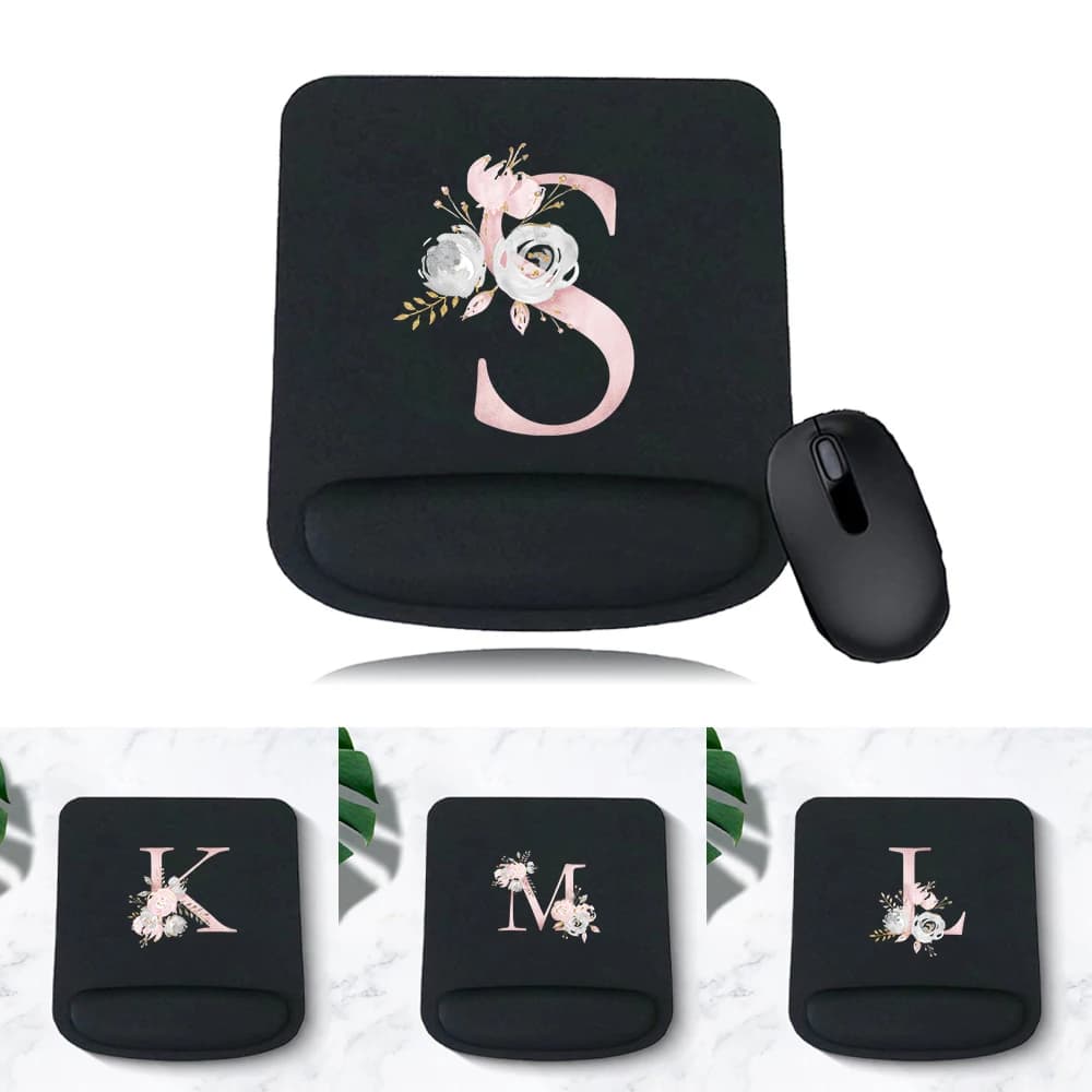 Tappetini per mouse Tappetino da scrivania premium per PC portatile Supporto ergonomico per polso Comodo per il gaming Tappetino per mouse antiscivolo Serie Pink Flower
