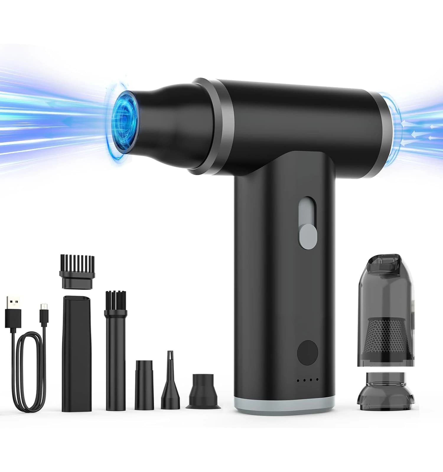Aspirapolvere Portatile Mini Senza Fili per Auto, Casa, Ufficio, Scrivania, Macchina per Pulizia di Polvere e Capelli