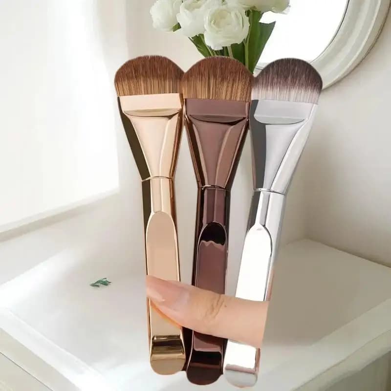 1/2PCS Pennello per fondotinta ultra sottile con setole sintetiche, applicazione di precisione per crema liquida, senza aloni, per tutti i tipi di pelle