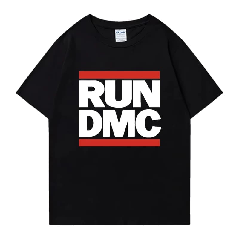 RUN DMC Graphic Print Crew Neck Tee Shirt Streetwear Cotton Men Women Short Sleeve T-shirts Popular Unisex Tops