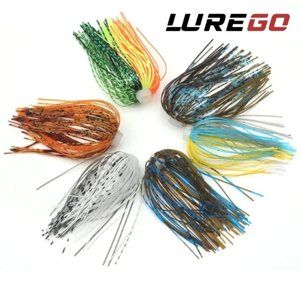 Kit da Pesca 2 Pezzi Bass Jigs - Aggiornamento Fai-da-te per Esche Barbutate con Gonnellino in Silicone, Ami con Testa Piombata e Fili in Silicone per Rigging con Esche Morbide