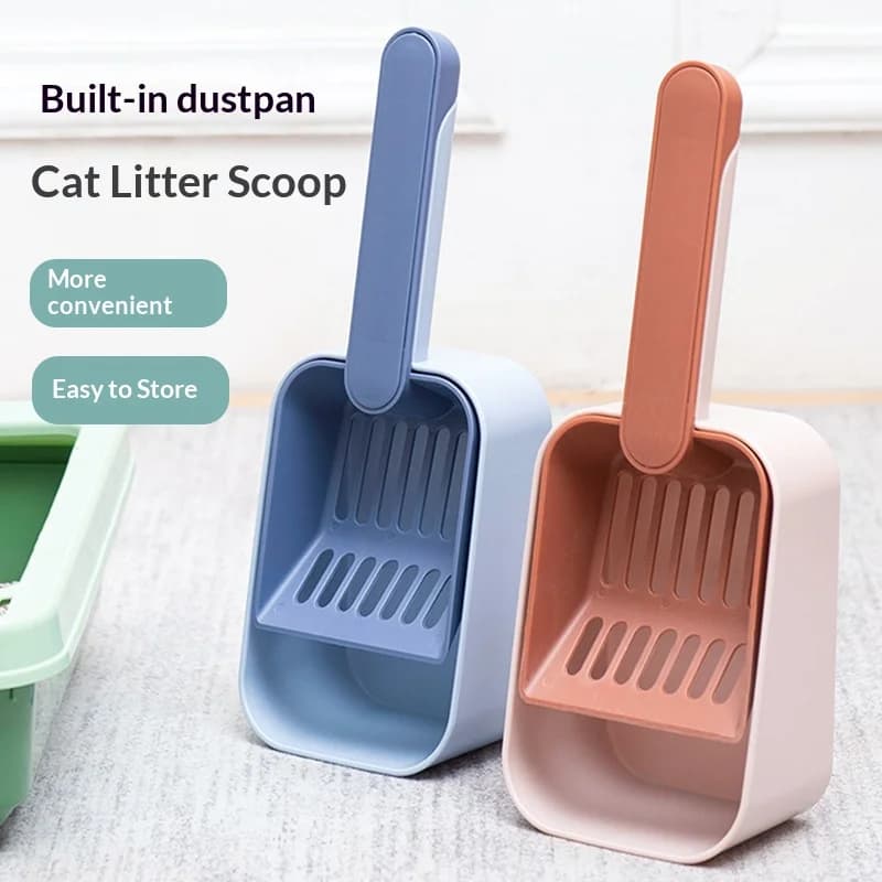 Household Cat Litter Sifting Scoop,Freestanding Storage Base,Long‑strip Sieve Slots,Integrated Handle Design,Indoor Pet Toilet Maintenance Accessory for Household Pet Users cat litter scoop