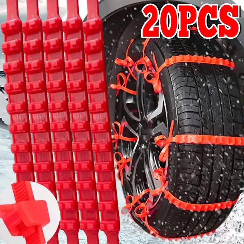 Catene da Neve per Pneumatici Auto 10/20 Pezzi, Antiscivolo Invernali, Accessori di Emergenza per Auto