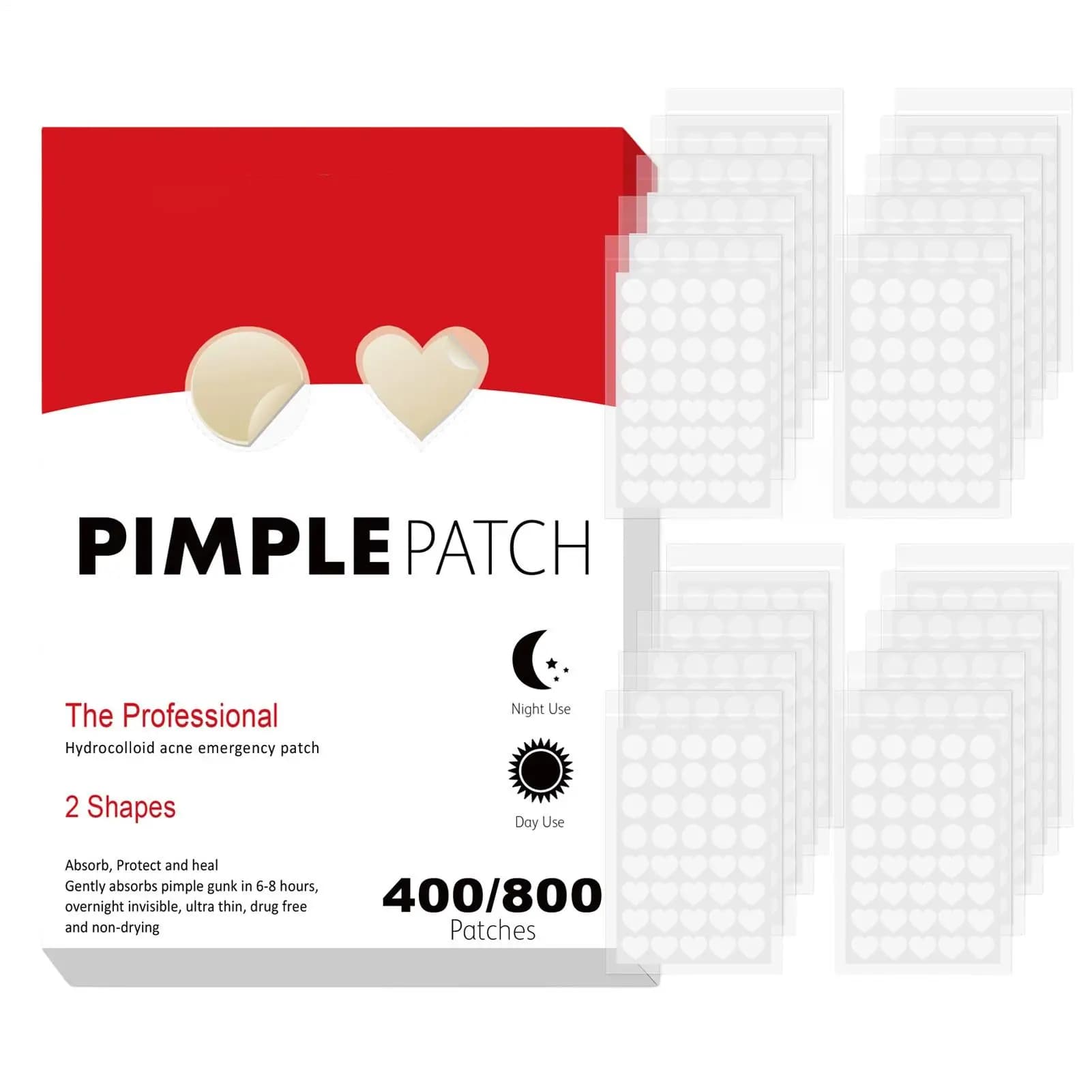 Cerotti Idrocolloidali per Acne, Trattamenti Viso, Patch per Imperfezioni, Cerotti per Brufoli, Cerotti per Acne a base di gel acquoso