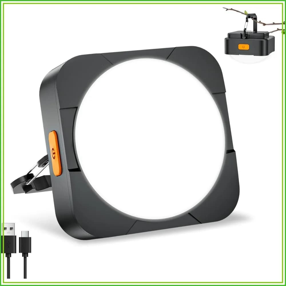 Rechargeable Camping Lantern 2000mAh Portable LED Tent Light for Hiking Fishing Hurricane Emergency Power Outage