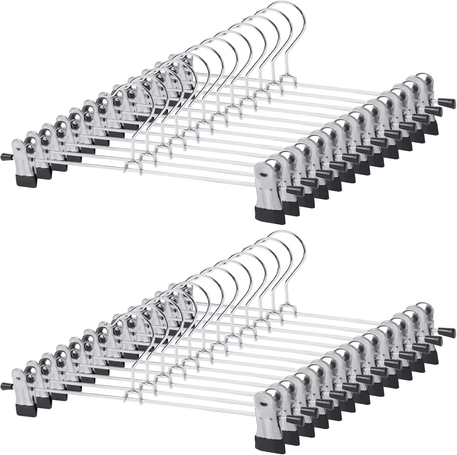 Pack of 30 Ribbed Suit Clips, Anti-slip Rubber Tips for Organizing Jeans and Men's and Women's Shorts