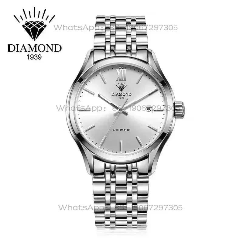 Timekeeping Watch Store Shanghai Diamond Brand Men’s Fully Automatic Mechanical Watch Double Calendar Stainless Steel Business