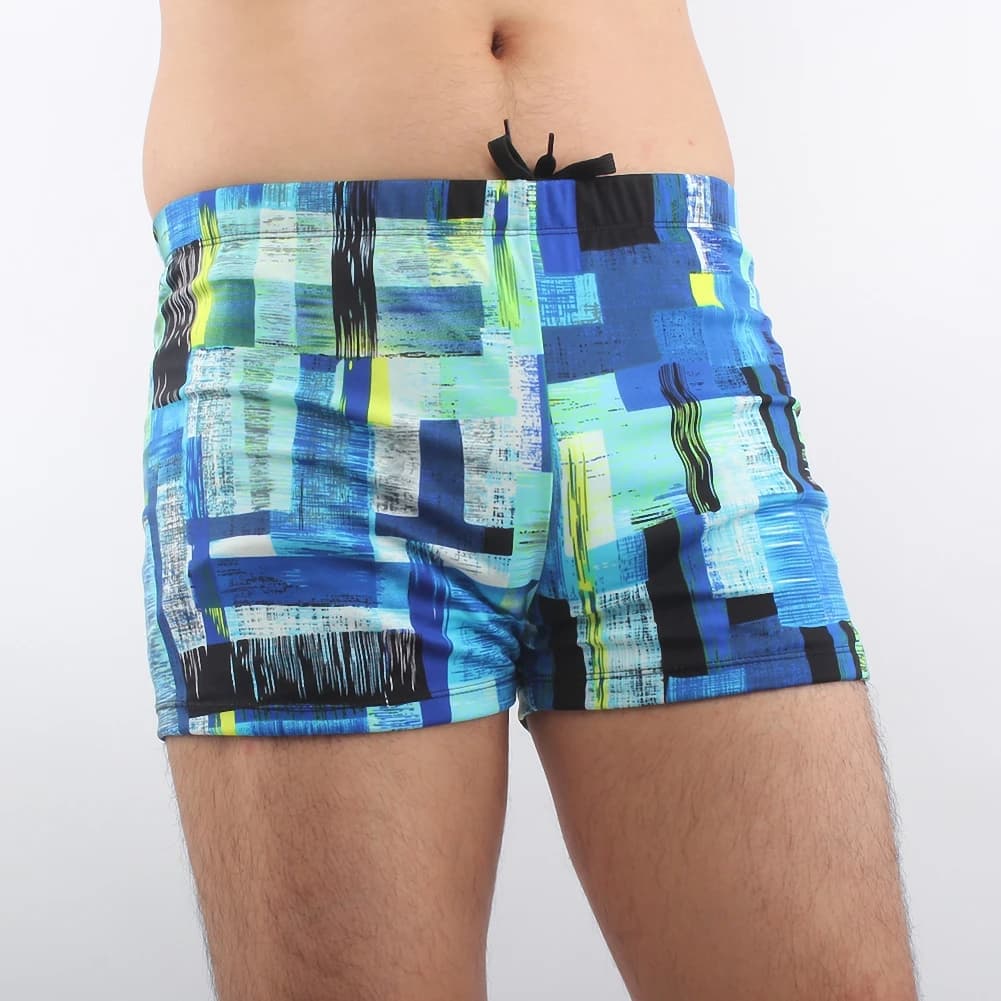 Young sports prints Lycra fabric bath shorts Men's swimsuit with waist drawstring Men's swimwear 2025 Vintage men's swimsuit X
