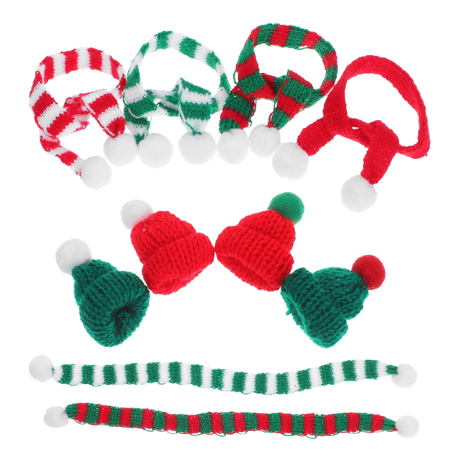 32Pcs Mini Christmas Hats Knit Yarn Bottle Caps Mini Scarves Holiday Party Decoration Xmas Bottle Covers Christmas Wine