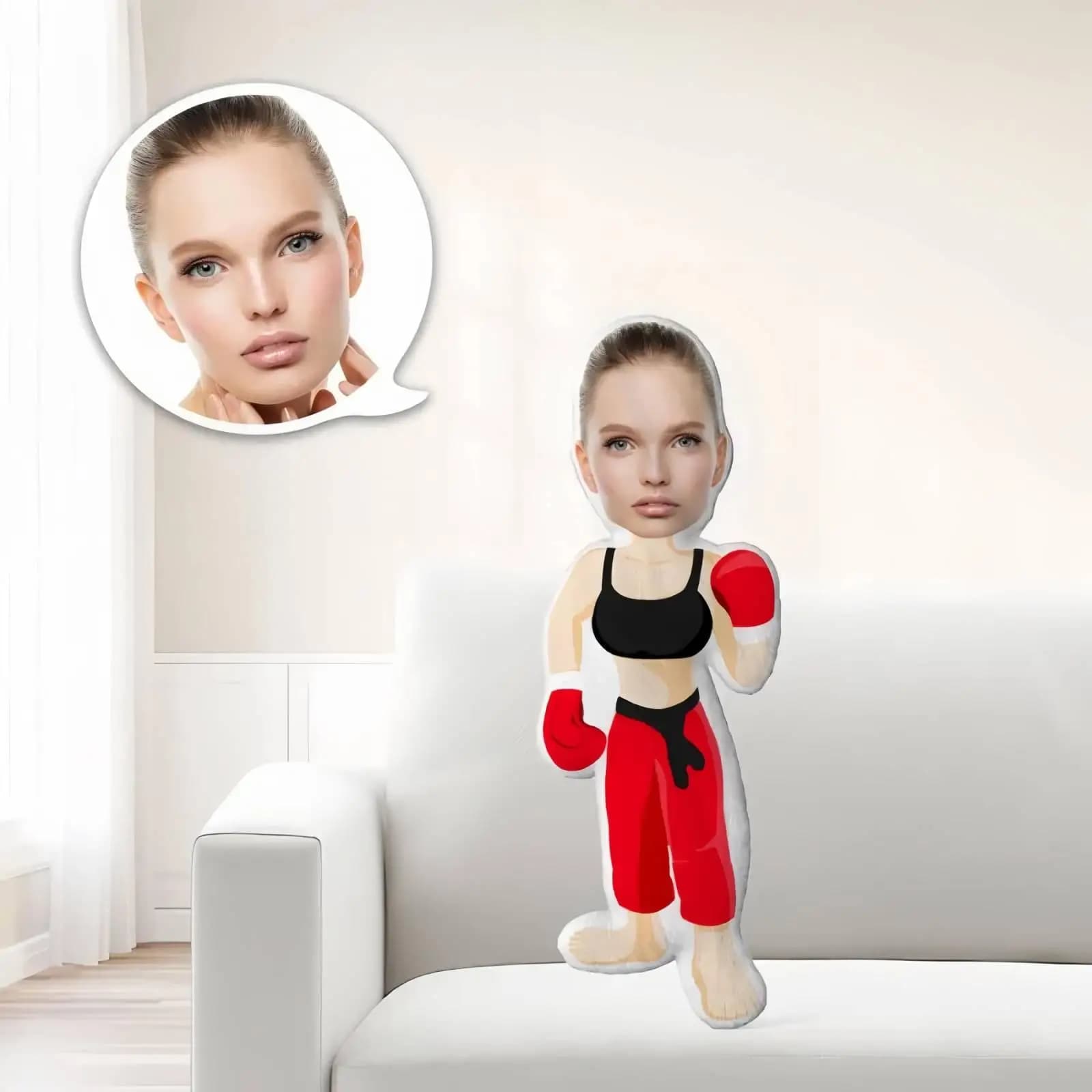 Cuscino personalizzato a forma di boxer, adatto per gli appassionati di sport, compleanni di coppie, Natale, Ringraziamento, regali di Halloween, morbido