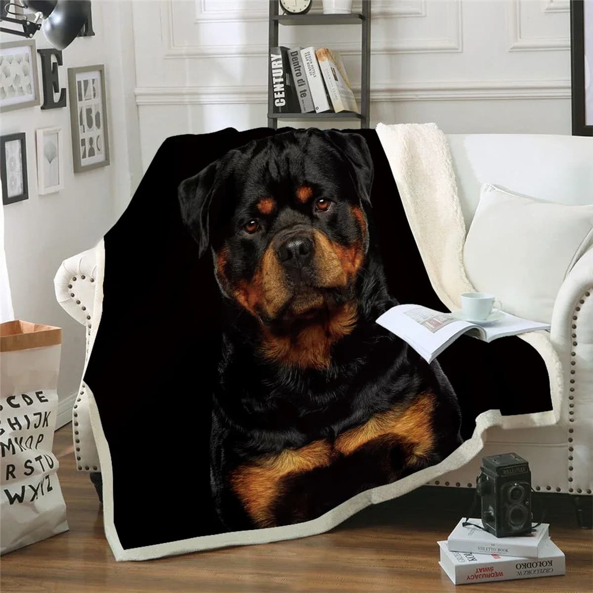 Coperta divano letto coperta Super Soft Warm Rottweiler Dog Funny 3D Print coperta in pile