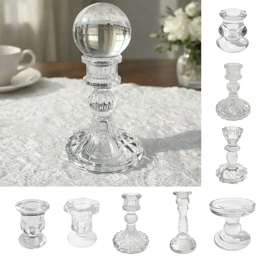 Base in Vetro per Sfera di Cristallo, Supporto Trasparente per Fotografia, Espositore per Sfera di Cristallo, Decorazione per la Casa