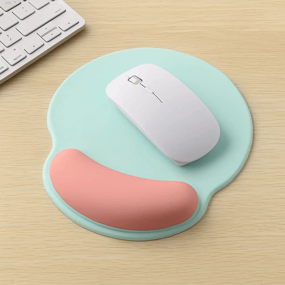 Tappetino per mouse antiscivolo con poggiapolsi, supporto per mano, tinta unita, base in gomma, simpatico poggiapolsi per mouse, regali per ragazze