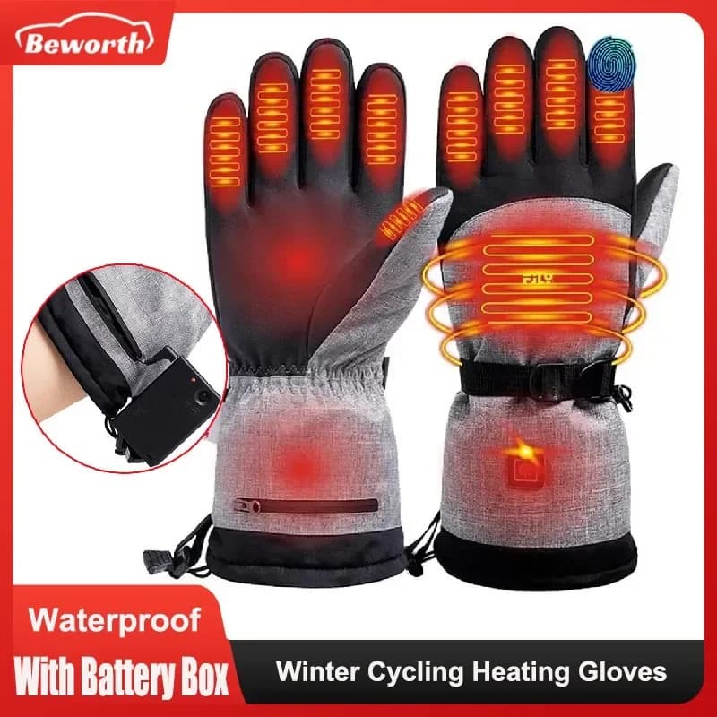 Guanti riscaldati 3M Scaldamani elettrici termici impermeabili Snowboard Ciclismo Moto Bicicletta Sci Pesca all'aperto Guanti invernali