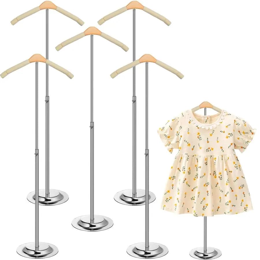 5 pcs exhibitor for kids t-shirts exhibitor for adjustable clothes display for flexible shoulders hanger