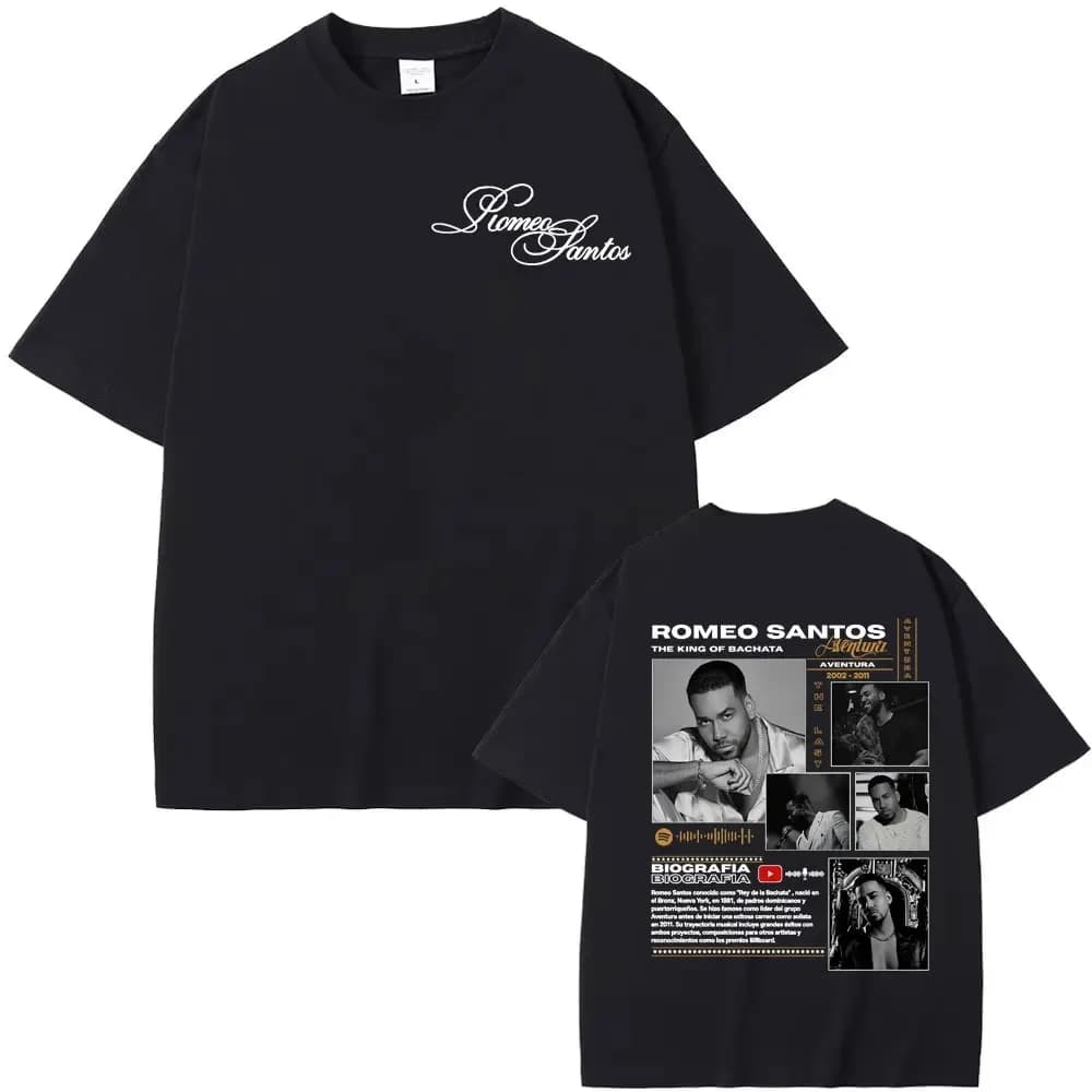 Romeo Santos, Il Re della Bachata, T-shirt Estive 2026 in Offerta per Uomo e Donna, Magliette Stampate a Collo Tondo