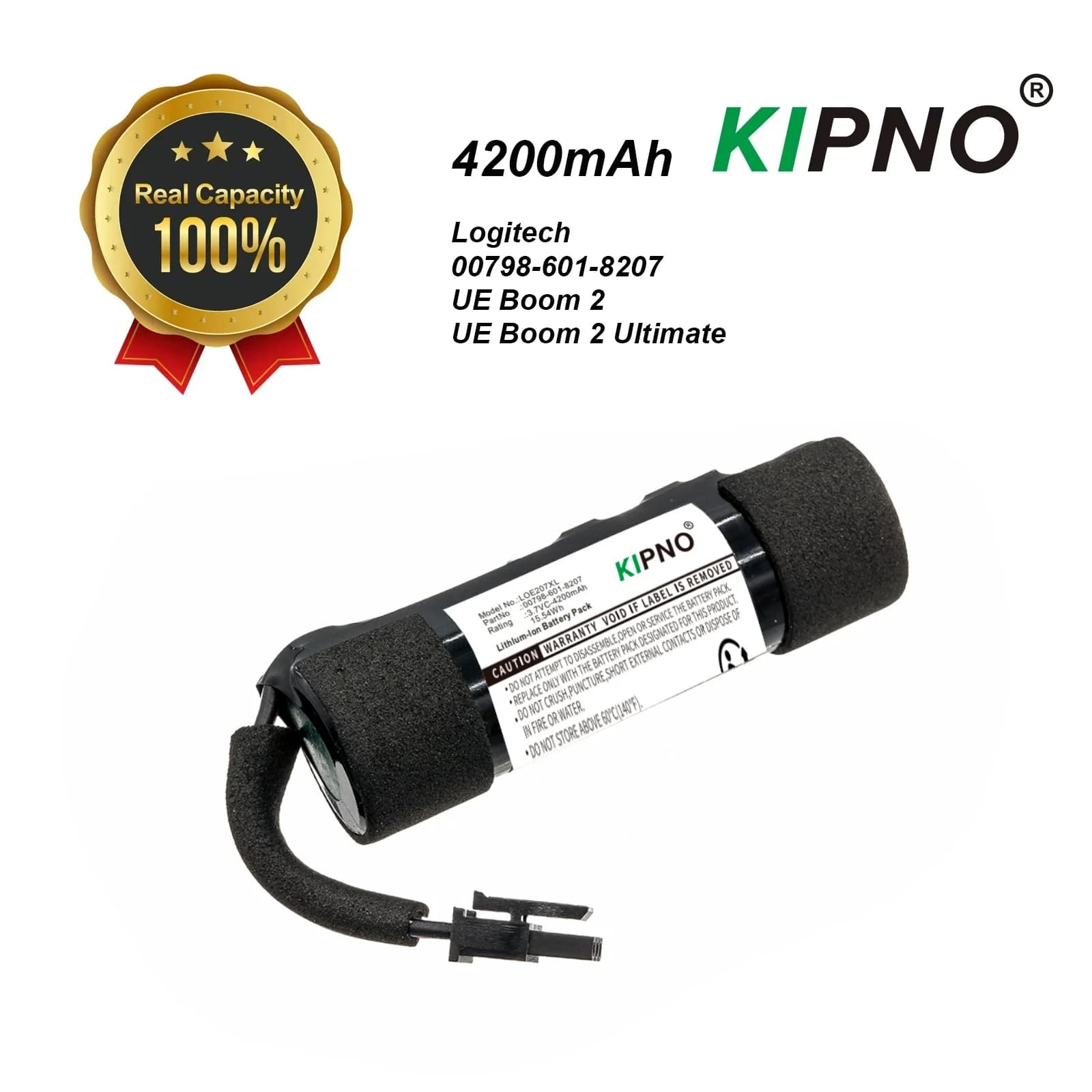 Batteria per altoparlante da 4200 mAh 15,54 Wh per Logitech 00798-601-8207 UE Boom 2 Ultimate - Cella di alimentazione per dispositivo audio portatile sostitutiva