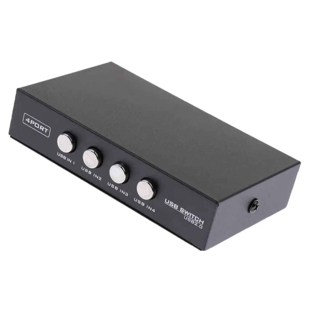 Hub USB Multiporta con Switch di Condivisione, Adattatore Splitter Manuale con Scocca in Ferro per Stampanti e Docking Station da Ufficio