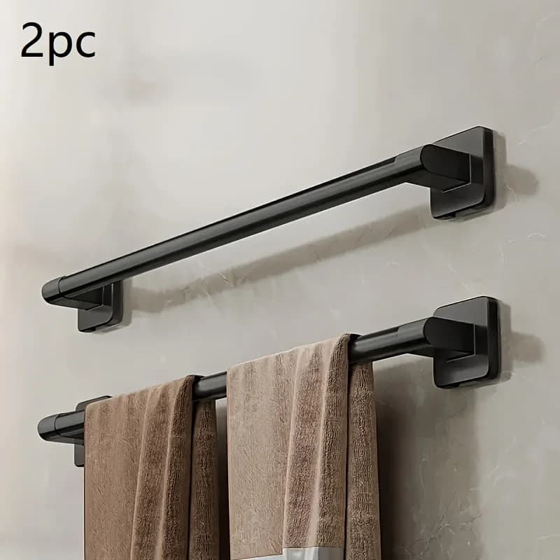 Portasciugamani da bagno da 2 pezzi Portasciugamani da parete salva spazio Portasciugamani da cucina Decorazione moderna senza fori di perforazione