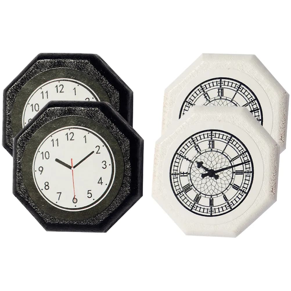 4 Pezzi di Piccoli Modelli di Orologi da Parete per Decorazione di Case in Miniatura, Eleganti Orologi Simulati, Accessori per Mini Case, Mini Decorazioni