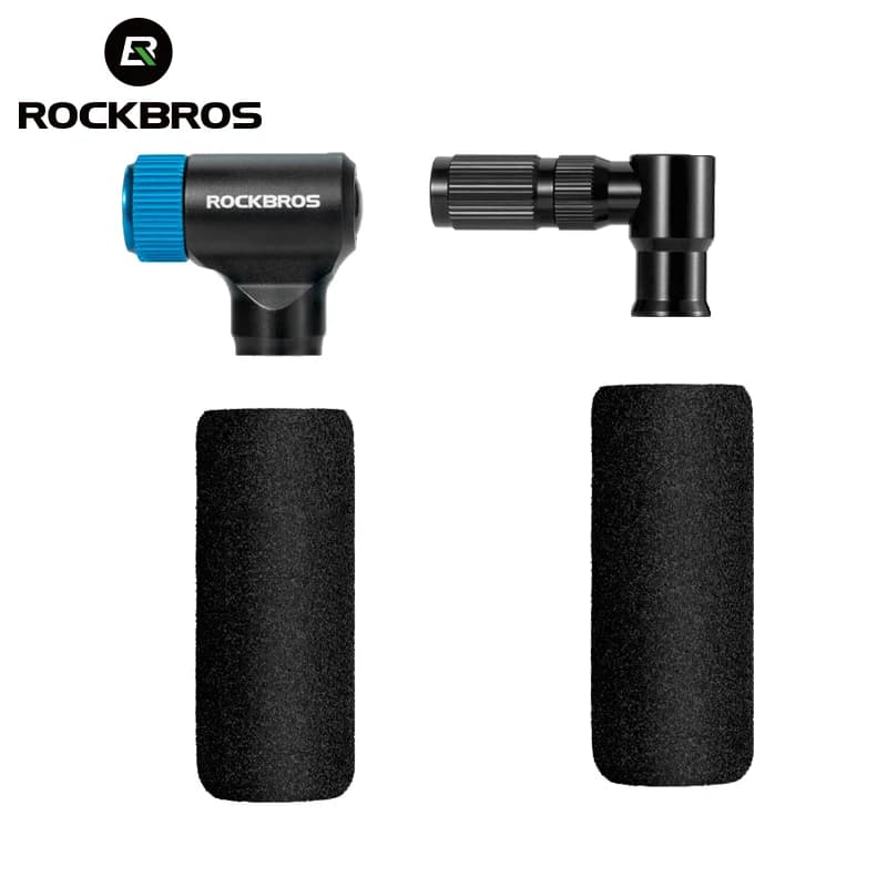 ROCKBROS Mini pompa CO2 Gonfiatore rapido per bicicletta Pompa manuale portatile Adattatore valvola Schrader e Presta Pompa per bici MTB da ciclismo
