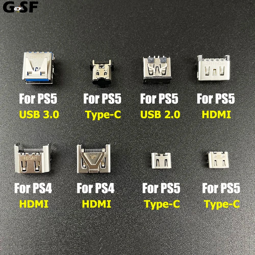 Sostituzione GSF 2 pezzi per PS4 Fat Slim 1200 per PS5 Porta presa compatibile HDMI per PS4 Pro