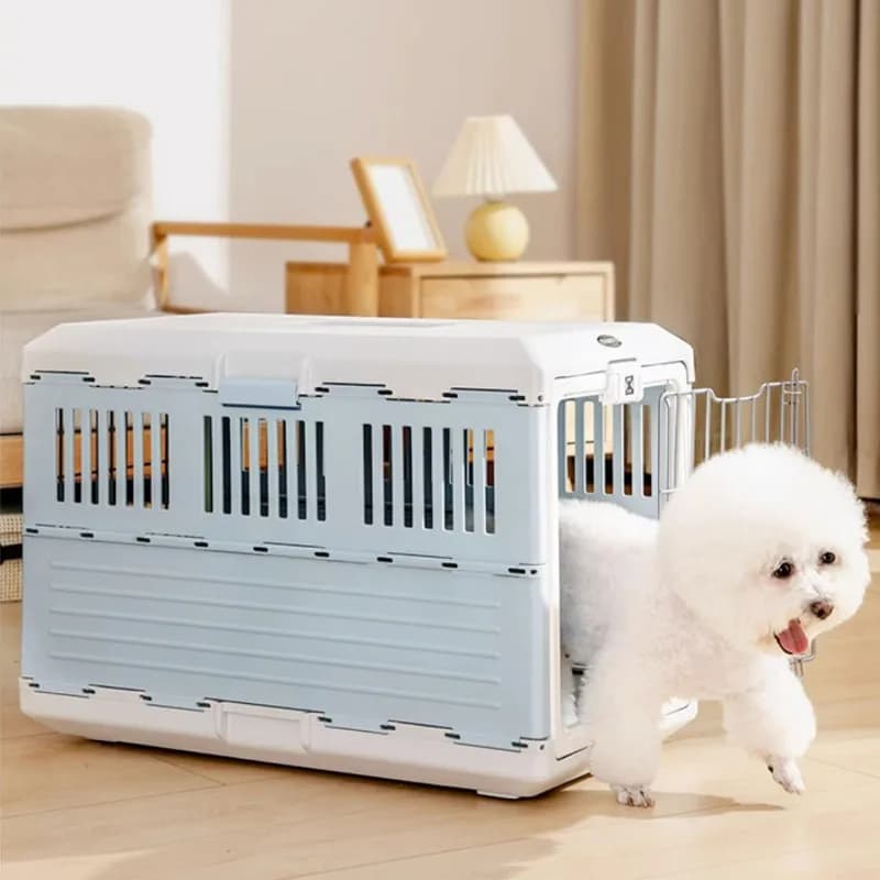 Plastic Rotomolded Dog Crate Portable Pet Travel Carrier Wheeled Large Dog Transport Box Indoor Outdoor Pet Kennel