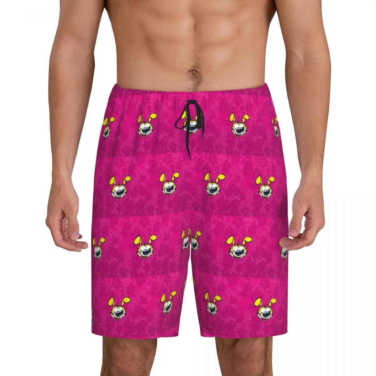 Custom Marsupilami Face Short Pajama Pants Men Sleepwear Sleep Lounge Bottom Shorts Sleeping Pants