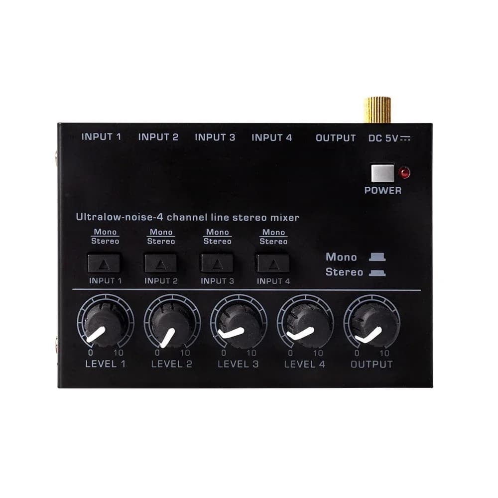 Mixer stereo a 4 canali, mixer passivo portatile, hub controller mixer