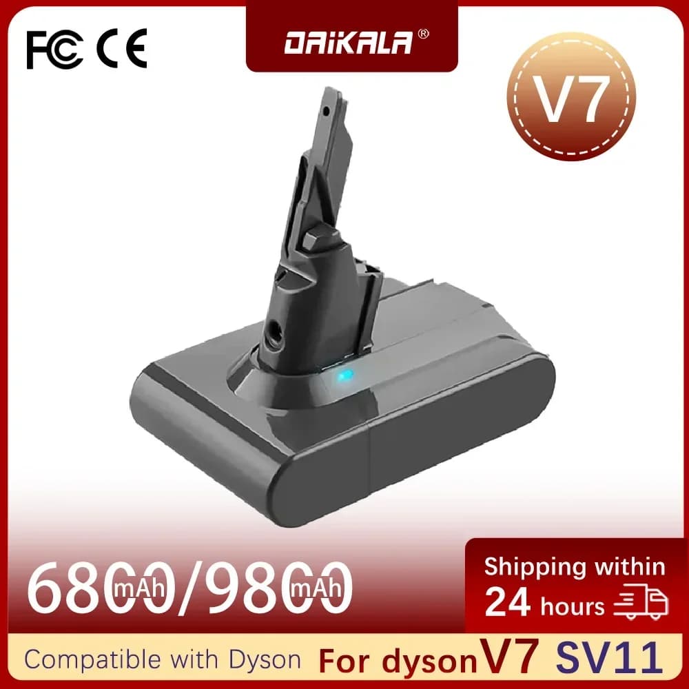 Sostituisci Dyson V7 SV11 21.6V 9800mAh al litio FLUFFY 9800 Trigger Animal 6800 Car + Boat Tools Batteria ricaricabile